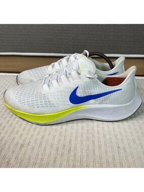 Nike Zoom Pegasus 37 White/Blue/Yellow Running Shoes Size 13 Men's Lightweight